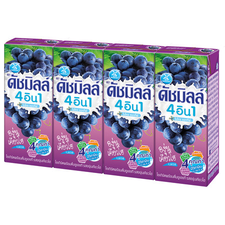 ดัชมิลล์องุ่นเคียวโฮ นมเปรี้ยวUHT 180 มิลลิลิตร แพ็ก4