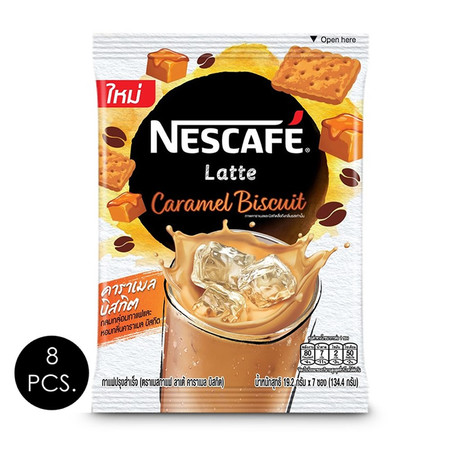 เนสกาแฟ ลาเต้ครีเอชั่นคาราเมลบิสกิต 19.2 กรัม (7ซอง/ถุง) แพ็ก 8 ถุง