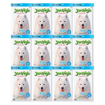 ขนมสุนัขเจอร์ไฮ สติ๊ก ปลา 50ก. (1แพ็ก 12 ชิ้น)