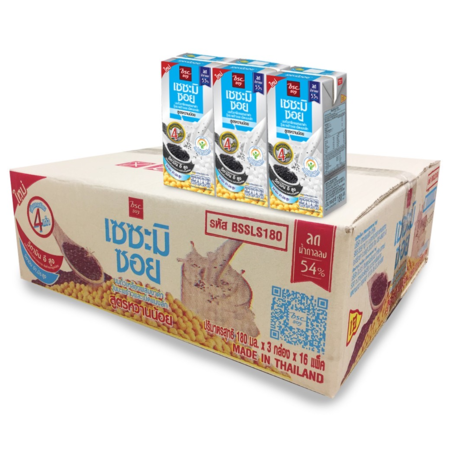 เซซะมิซอย นมถั่วเหลือง UHT สูตรหวานน้อย 180 มิลลิลิตร (ยกลัง 48 กล่อง)