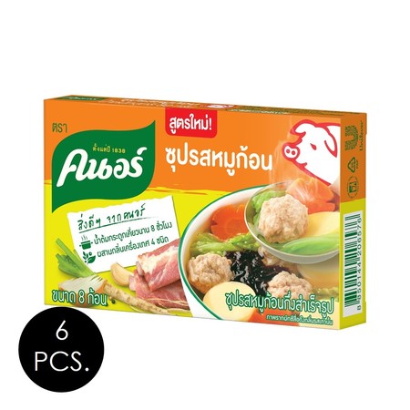 คนอร์ซุปก้อนรสหมู 80 กรัม แพ็ค 6