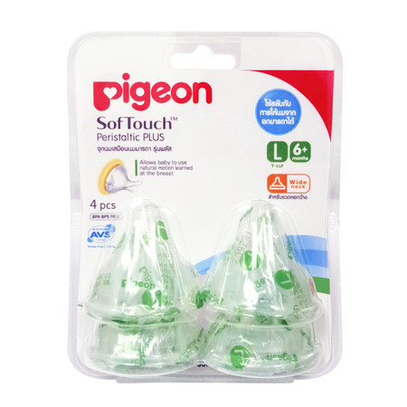 Pigeon จุกนมเสมือนซอฟท์ทัช พลัส ไซส์ L แพ็ค4