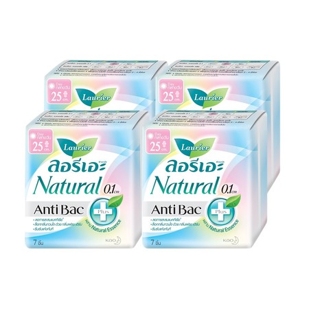 ลอริเอะ ซูเปอร์อัลตร้าสลิมเนเชอรัลแอนตี้แบค 25 ซม. 7ชิ้น X 4 แพ็ก (จำนวน 28ชิ้น)