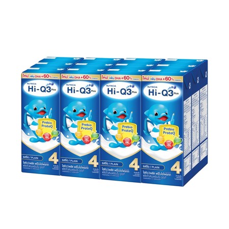 ดูเม็กไฮคิว 3 พลัส นมUHT รสจืด 180 มิลลิลิตร แพ็ก 12