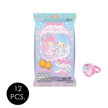 บิ๊กก้า วานิลลามิลค์แหวนแสตมป์LittleTwinStar15 กรัม (แพ็ก 12 ชิ้น)