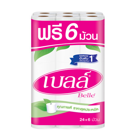 เบลล์ กระดาษทิชชู 24 ม้วน ฟรี 6 ม้วน