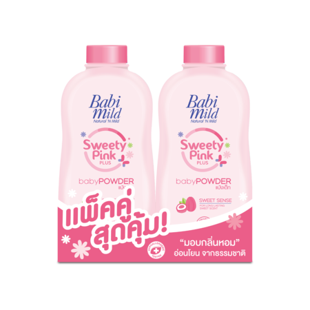 เบบี้มายด์แป้งเด็กสวีทตี้พิงค์ชมพู 380 กรัม (แพ็กคู่)