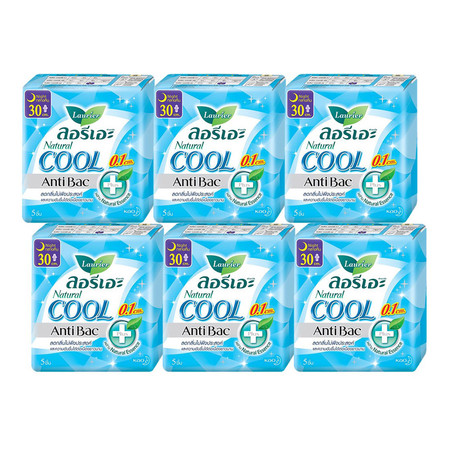 ลอรีเอะ เนเชอรัลแอนตี้แบคคูล 0.1 30 ซม. 5 ชิ้น (6 ห่อ/แพ็ก)