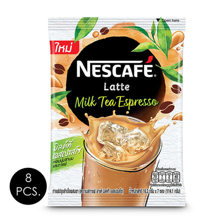เนสกาแฟ ลาเต้ครีเอชั่นมิลค์ทีเอสเปรสโซ 16.3 กรัม (7ซอง/ถุง) แพ็ก 8 ถุง