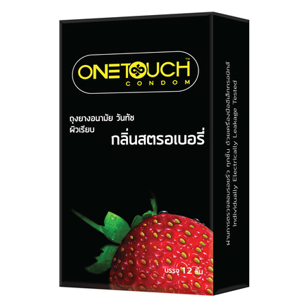 วันทัช ถุงยาง สตรอเบอร์รี่ แฟมิลี่แพ็ค 12 ชิ้น
