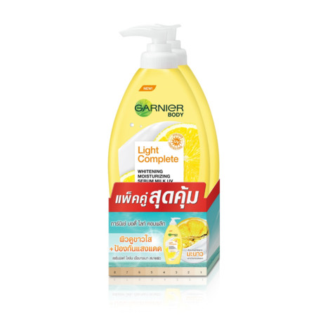 การ์นิเย่ บอดี้โลชั่นไลท์คอมพลีทไวท์เทนนิ่ง 400 มล.x2