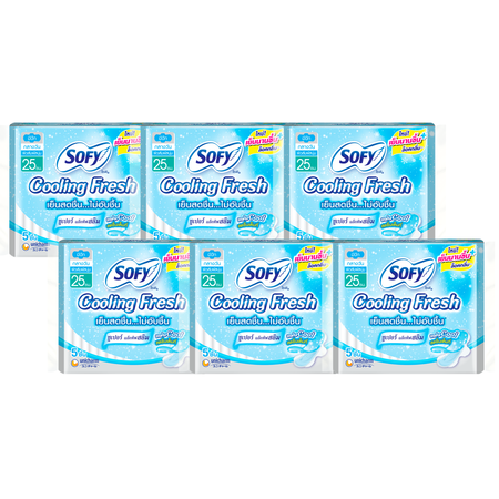 โซฟีคูลลิ่งเฟรชแอ็กทิฟสลิม25ซม5ชิ้น (6ห่อ 30ชิ้น)
