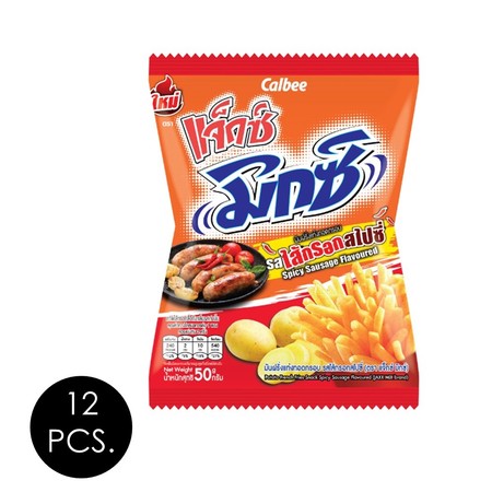 แจ็กซ์มิกซ์ รสไส้กรอกสไปซี่ 50 กรัม (ยกลัง 12 ชิ้น)