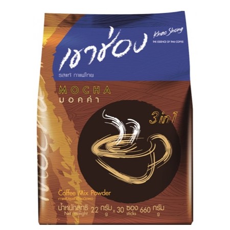 เขาช่องกาแฟปรุงสำเร็จชนิดผง 3in1 รสมอคค่า แพ็ค 30 ซอง