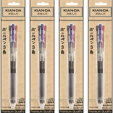 KIAN-DA ปากกาเจลลูกลื่น3in1 4U 0.5mm BS บรรจุ 1 แพ็ก 4 ชิ้น