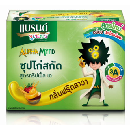 แบรนจูเนียซุปไก่ฯน้ำมันปลา(กลิ่นฟรุ๊ตลาวา) 42ซีซี แพ็ก 12