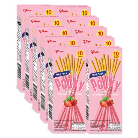 กูลิโกะป๊อกกี้รสสตรอเบอรี่21กรัมแพ็ก10