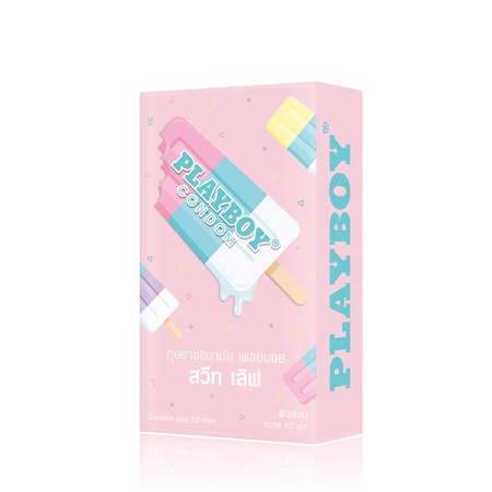 เพลย์บอยถุงยางอนามัยสวีทเลิฟ6กลิ่น 52มม 12 ชิ้น 1 กล่อง