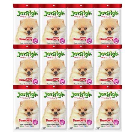เจอร์ไฮ ชิคเก้น รสสตรอเบอร์รี่ สติ๊ก 70 กรัม (1แพ็ก 12 ชิ้น)