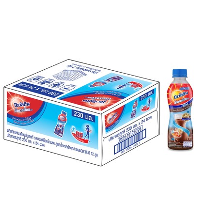 โอวัลติน นมUHT สูตรหวานน้อย 230 มล. (ยกลัง 24 ขวด)