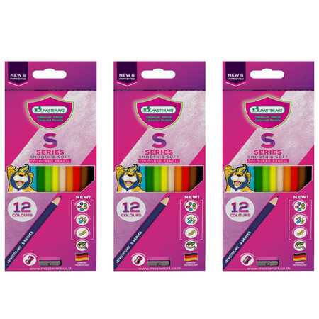 ดี.เอช.เอ สยามวาลา ดินสอสีไม้12สีมาสเตอร์อาร์ต แพ็ก 3