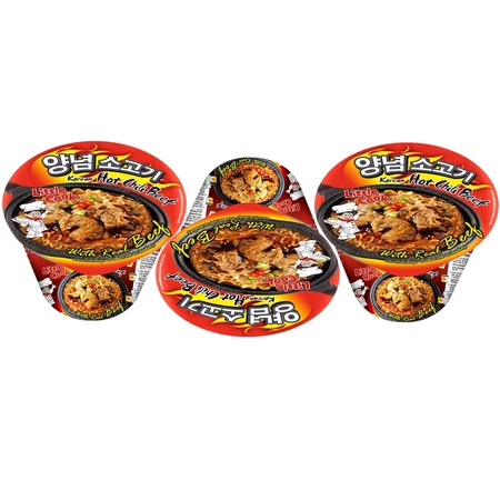 ลิตเติ้ลกุ๊กบะหมี่รสเนื้อเผ็ดเกาหลีชนิดชาม 150 กรัม 1X3