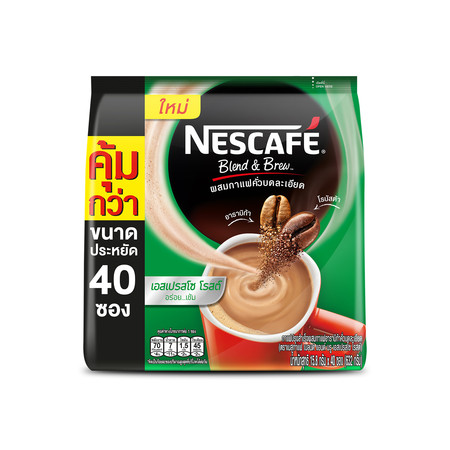 เนสกาแฟปรุงสำเร็จชนิดผง 3in1 เบลนด์แอนด์บรู เอสเปรสโซ่ แพ็ค 40 ซอง