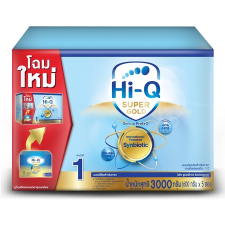 นมผงไฮคิว ซุปเปอร์โกลด์ สูตร1 3000 กรัม