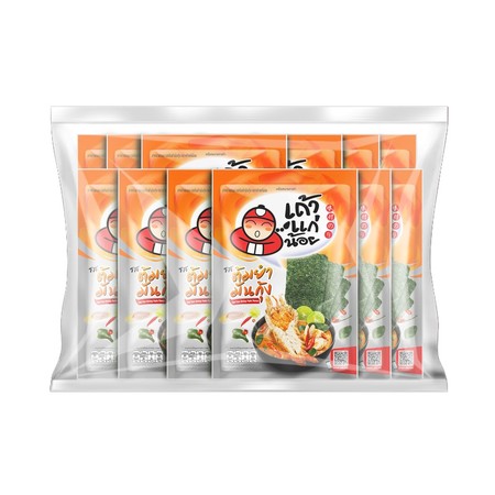 เถ้าแก่น้อย สาหร่ายทอดรสต้มยำมันกุ้ง 12 กรัม (แพ็ก 12 ชิ้น)