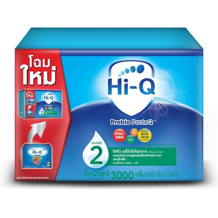 นมผงไฮคิว พรีไบโอโพรเทค สูตร2 3000 กรัม