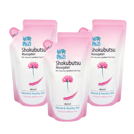 โชกุบุสซึครีมอาบน้ำ สีชมพู ถุงเติม 200 มิลลิลิตร แพ็ก3