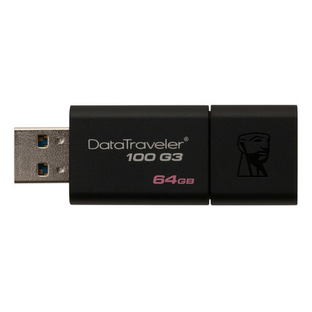 Kingston DataTraveler 100G3 64GB USB 3.0 Flash Drive (DT100G3/64GB)