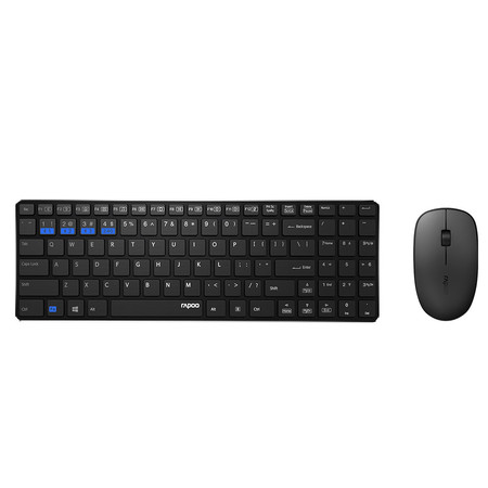 ชุดเมาส์และคีย์บอร์ดไร้สาย Rapoo 9300M Keyboard & Mouse Multi-mode Bluetooth 3.0/ 4.0 RF 2.4G (Black)
