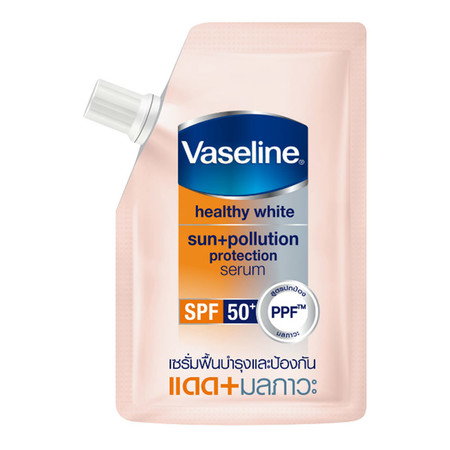 วาสลีน โลชั่นเซรั่ม ซันแอนด์โพลูชั่น SPF 50 ขนาดพิเศษแบบซอง 30 มล.