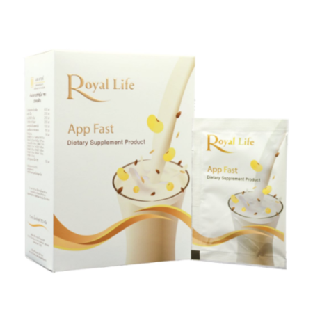 Royal Life App Fast 10 Sachet โปรตีนพืชคุณภาพสูงพร้อมสารอาหารและวิตามินรวม 13 ชนิด ขนาดบรรจุ 10 ซอง
