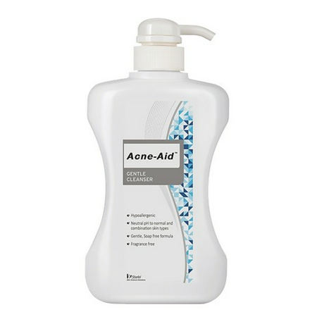 ACNE AID GENTLE LIQUID (สีฟ้า) ผลิตภัณฑ์ทำความสะอาดผิวหน้าและผิวกาย 500 มล.