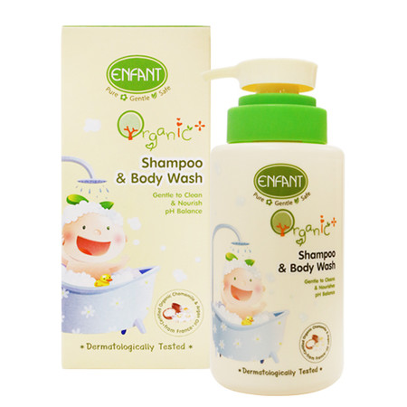 ENFANT ORGANIC PLUS SHAMPOO&BODY WASH 300 ML (PUMP) อาบสนุก สระสะอาดในขวดเดียวกัน