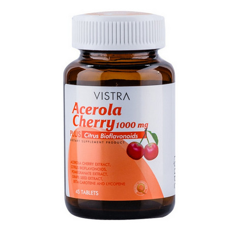 VISTRA ACEROLA CHERRY 1000 MG 100'S เหมาะสำหรับผู้ที่ต้องการดูแลผิวพรรณและขาดวิตามินซี