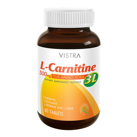 Vistra L-Carnitine 500mg Plus 3L 60tabs เร่งการเผาผลาญพลังงานในร่างกาย ช่วยลด ไขมันสะสมด้วยกรดอะมิโนอีก3ชนิด