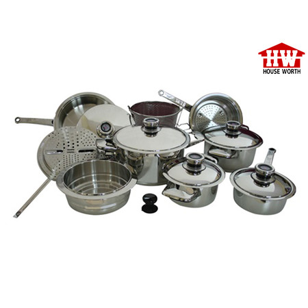 House Worth ชุดหม้อสเตนเลส 18 ชิ้น รุ่น HS-18pcs.