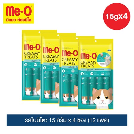 มีโอ ครีมมี่ ทรีต รสโบนิโตะ 15 ก. x 4 ซอง (12 แพ็ก)