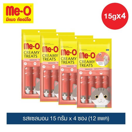 มีโอ ครีมมี่ ทรีต รสแซลมอน 15 ก. x 4 ซอง (12 แพ็ก)