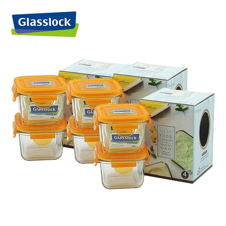 Glasslock ชุดกล่องอาหารแก้ว 6 ใบ ทรงจัตุรัสเล็ก รุ่น GL-991-3S
