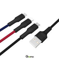 Gizmo สายชาร์จหลายหัว 3in1 USB Cable สายชาร์จไอโฟน สายชาร์จซัมซุง สายชาร์จ Type-C รุ่น GU-020 (พร้อมส่งทันที)