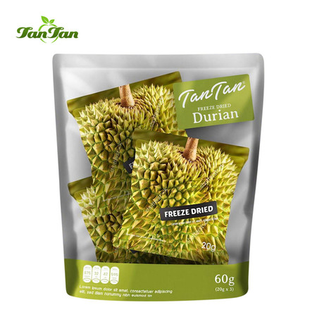 TAN TAN ทุเรียนอบกรอบ ขนาด 60 กรัม Freeze Dried Durian 60 G. TANTAN TANTANFOOD