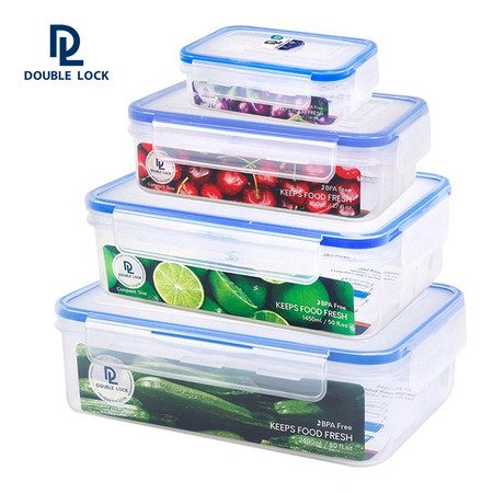 Double Lock ชุดกล่องถนอมอาหาร 8 ชิ้น รวมฝา (4 กล่อง/ชุด) รุ่น 99215