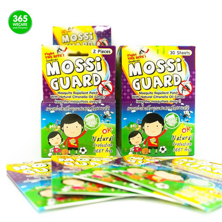 MOSSI Guard แผ่นแปะกันยุง กล่อง 30 ซอง 60 ชิ้น