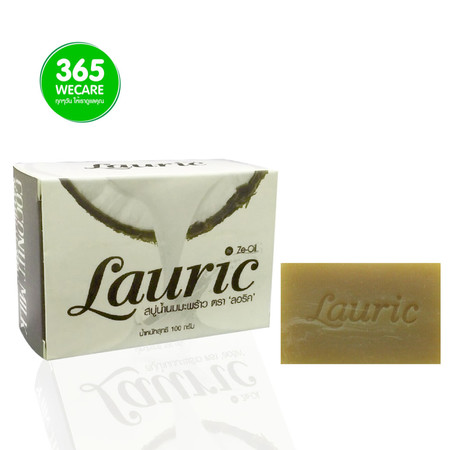 ZE-Lauric สบู่น้ำนมมะพร้าว 100g. สบู่อาบน้ำ สกัดมาจากน้ำมันมะพร้าวสกัดเย็น