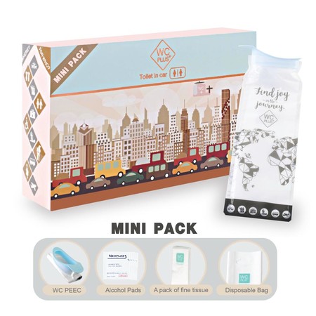 WC PLUS ห้องน้ำพกพา Toilet In Car Mini Pack ( 1แพ็ค 2ชิ้น)