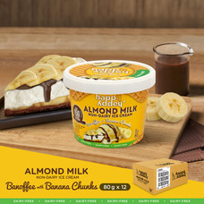Happy Addey Banoffee With Banana Chunks Ice Cream Vegan 80g X 12 (แฮปปี้แอดดี้ บานอฟฟี่ไอศครีมผสมเนื้อกล้วย สูตรเจ ทำจากนมอัลมอนด์ ปราศจากนมวัว)